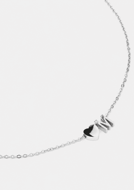 Ketting Heart Letter - Verzilverd