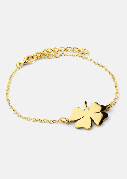 Golden Clover Charm Bracelet - 18k Verguld