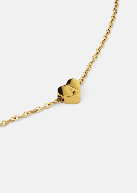 Ketting Heart Letter - 18k Verguld