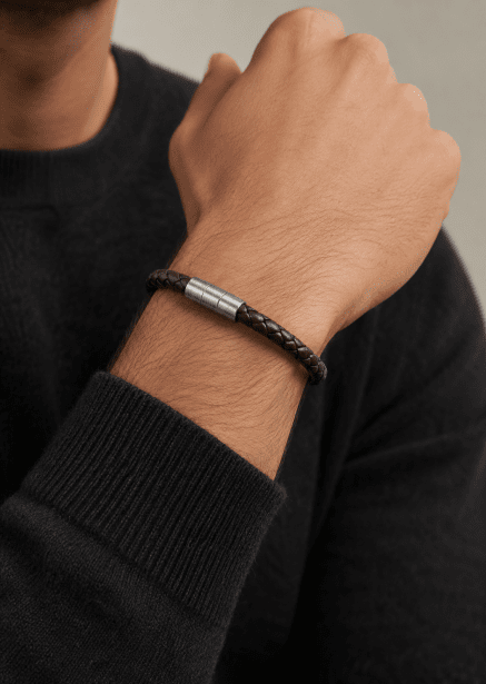 Leren armband Crimson Arc