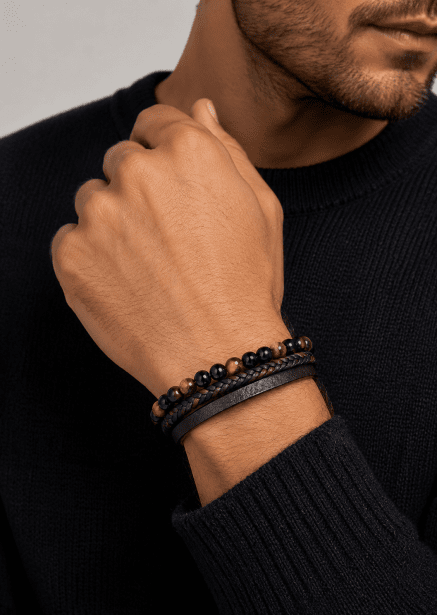 Leren armband Raven Echo