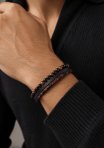 Leren armband Azure Bond