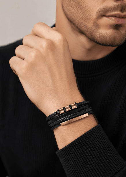 Leren armband Titan Braids