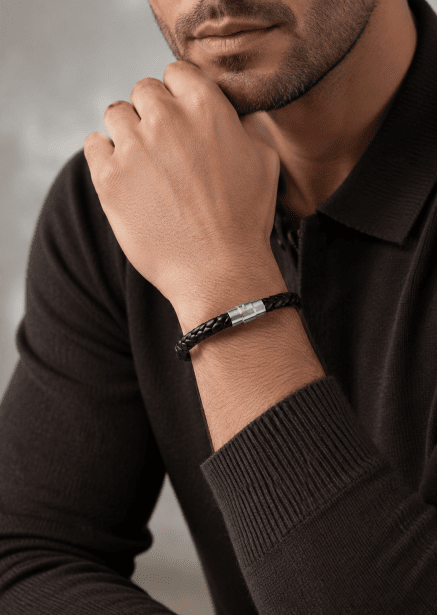Leren armband Titan Braids