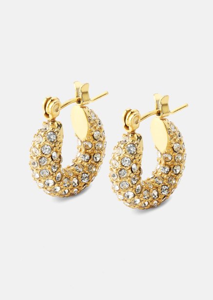 Chunky Pearl Hoop Earrings - 18k Verguld