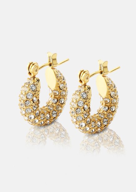 Chunky Pearl Hoop Earrings - 18k Verguld