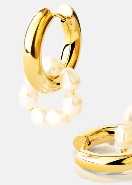 Oorbel Dark Eterna Pearl - 18k Verguld