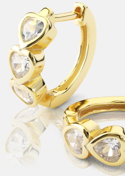 Oorbel Heart Hoops - 18k Verguld