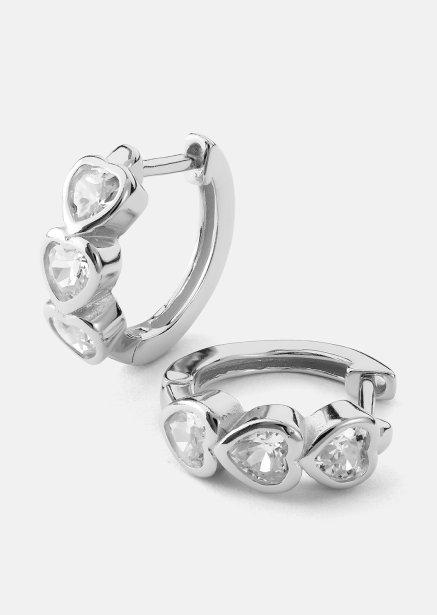 Oorbel Heart Hoops - Verzilverd