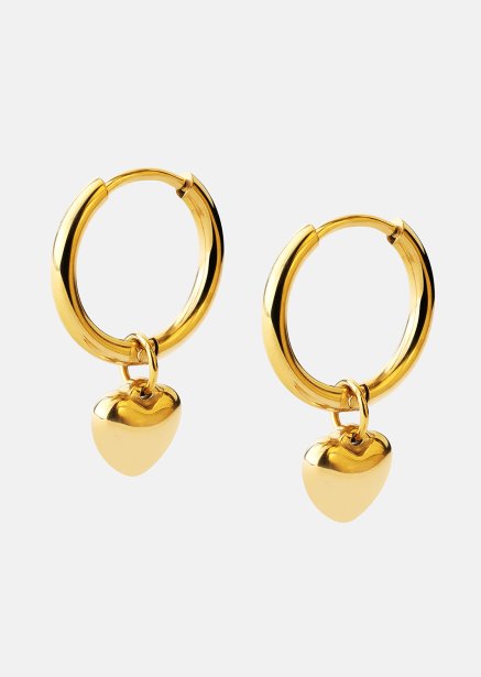 Oorbel Heart Hug Hoops - 18k Verguld
