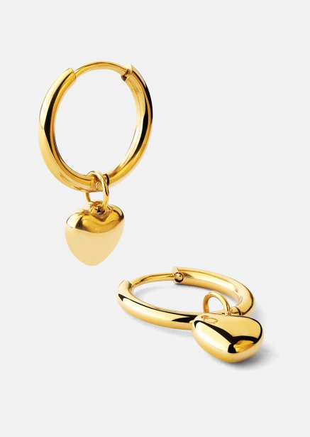 Oorbel Heart Hug Hoops - 18k Verguld