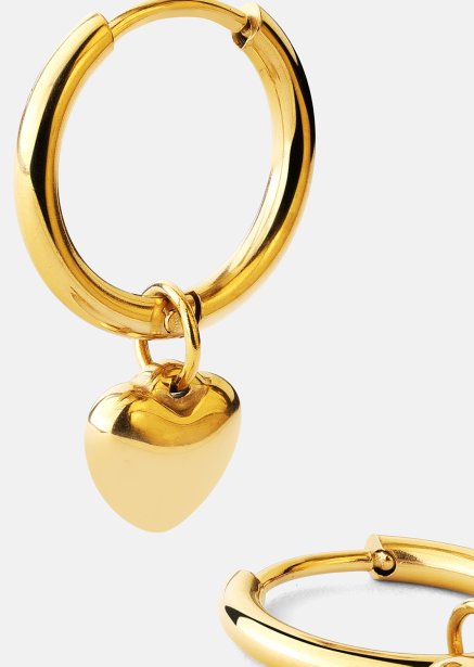 Oorbel Heart Hug Hoops - 18k Verguld