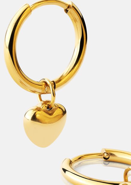 Oorbel Heart Hug Hoops - 18k Verguld