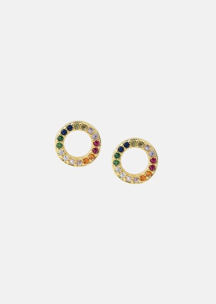 Oorbellen Prism Halo - 18k Verguld