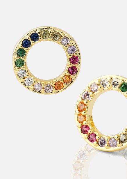 Oorbellen Prism Halo - 18k Verguld