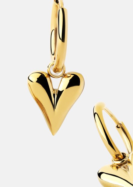 Oorbellen Heart Drop - 18k Verguld