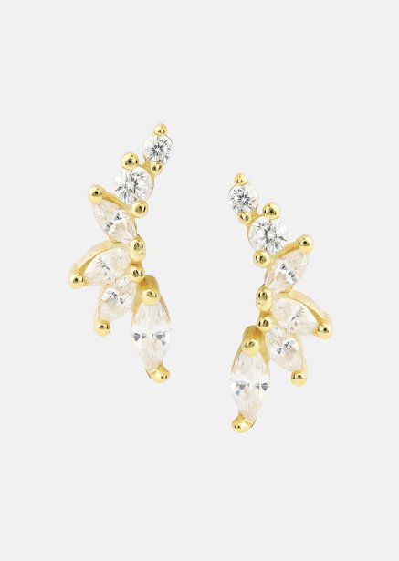 Oorbellen Leaf Studs - 18k Verguld