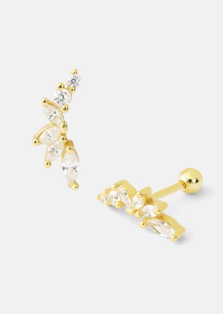 Oorbellen Leaf Studs - 18k Verguld