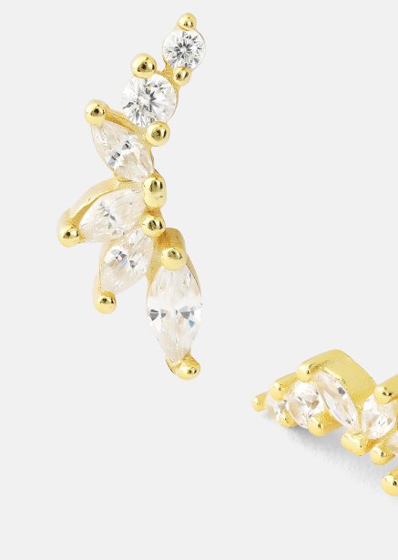 Oorbellen Leaf Studs - 18k Verguld