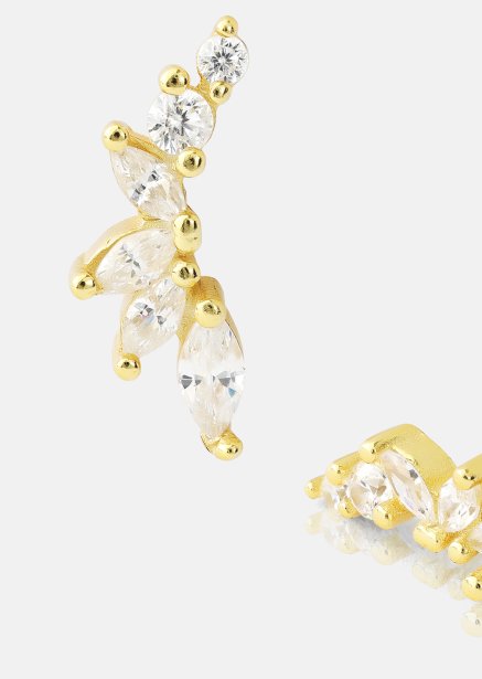 Oorbellen Leaf Studs - 18k Verguld
