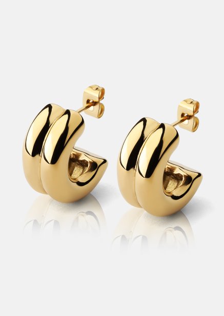 Oorbel Bold Curve - 18k Verguld