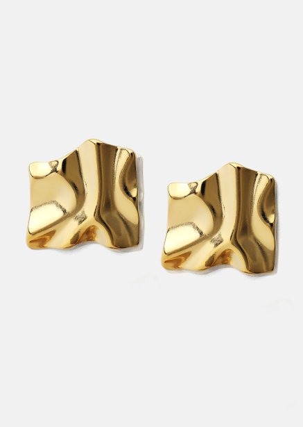 Oorbel Golden Ripple Studs - 18k Verguld