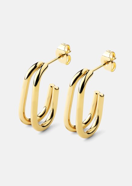 Oorbellen Loop Duo – 18k Verguld