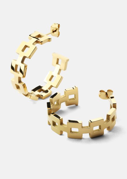 Oorbel GeoHoops - 18k Verguld