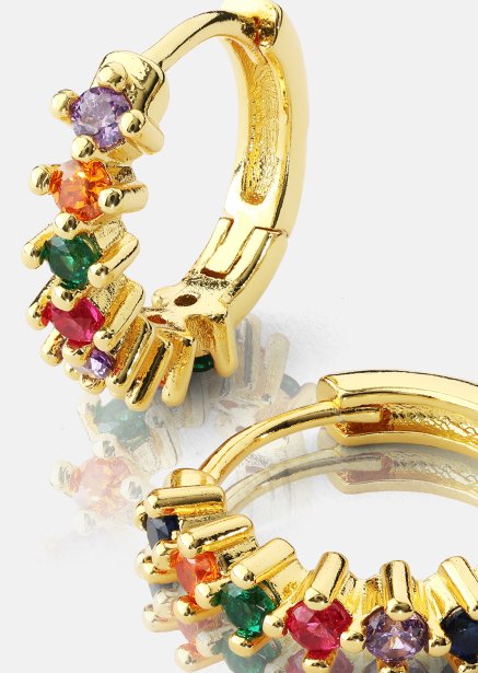 Oorbel Multicolor Shine - 18k Verguld