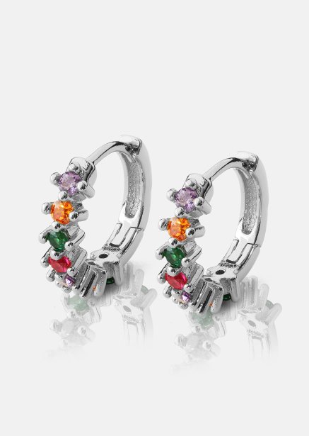 Oorbel Multicolor Shine - Verzilverd