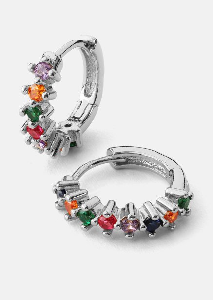 Oorbel Multicolor Shine - Verzilverd