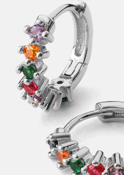 Oorbel Multicolor Shine - Verzilverd