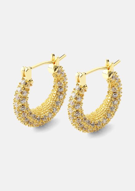 Oorbel Crystal Circle - 18k Verguld
