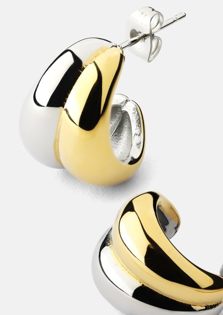 Oorbel Dual Wave - 18k Verguld