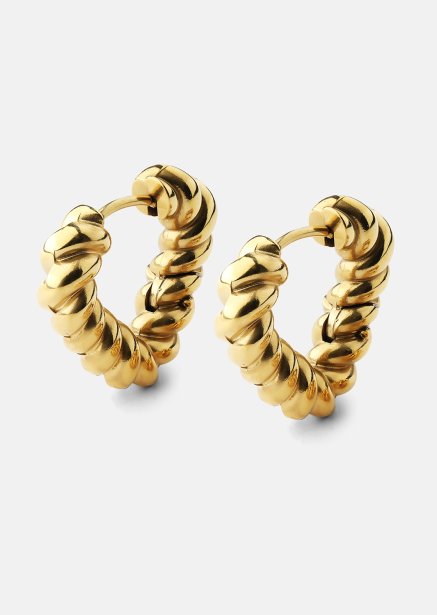 Oorbellen Twisted Heart – 18k Verguld
