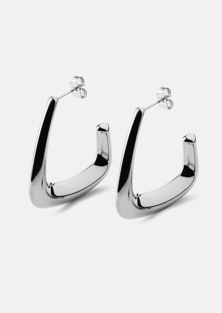 Oorbellen Bold Curve – Verzilverd