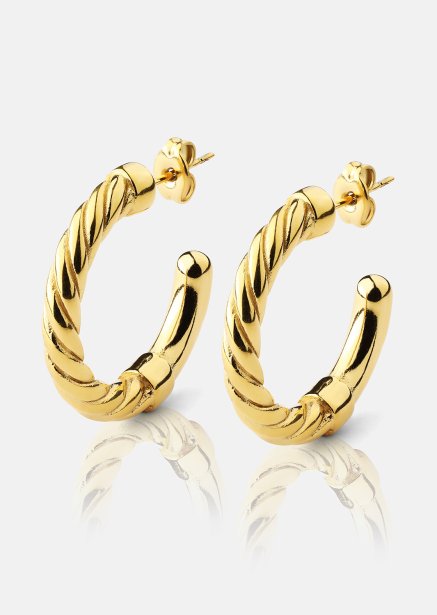 Oorbellen Twistade Hoops – 18k Verguld