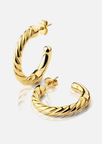 Oorbellen Twistade Hoops – 18k Verguld