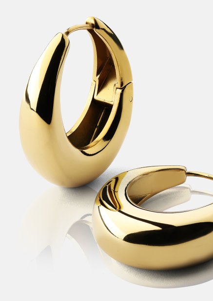 Oorbellen Bold Curve – 18k Verguld
