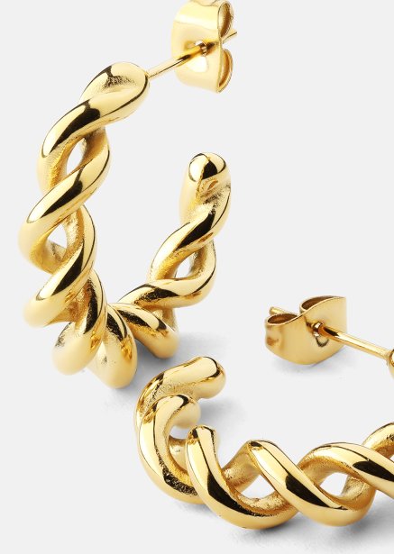 Oorbel Twist of Gold- 18k Verguld