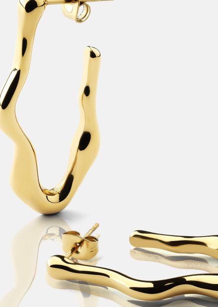 Flow Oorbellen – 18k Verguld