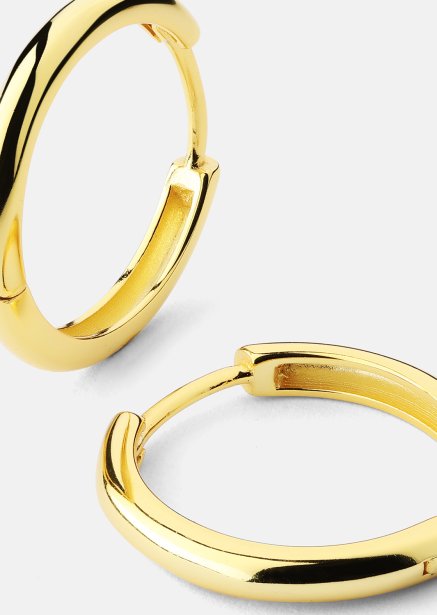 Oorbel Dark Shine Hoops - 18k Verguld