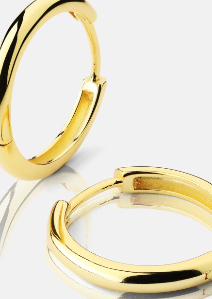 Oorbel Dark Shine Hoops - 18k Verguld