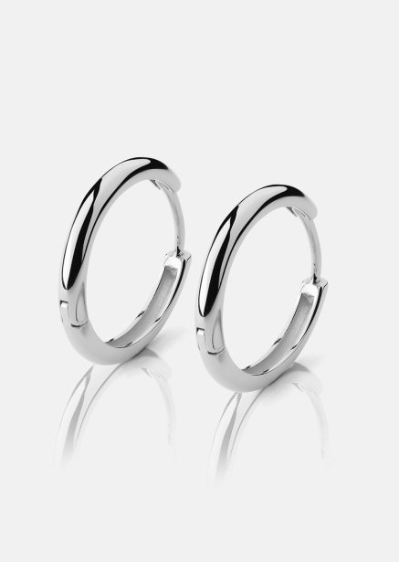 Oorbel Dark Shine Hoops - Verzilverd