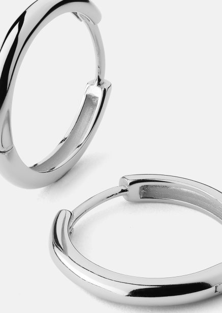 Oorbel Dark Shine Hoops - Verzilverd