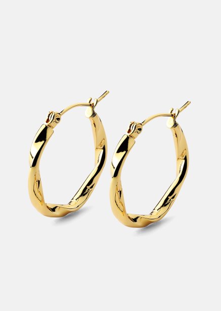 Twist Glow Hoops - 18k Vergulde Oorringen