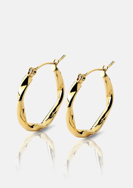 Twist Glow Hoops - 18k Vergulde Oorringen