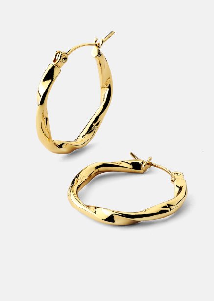 Twist Glow Hoops - 18k Vergulde Oorringen