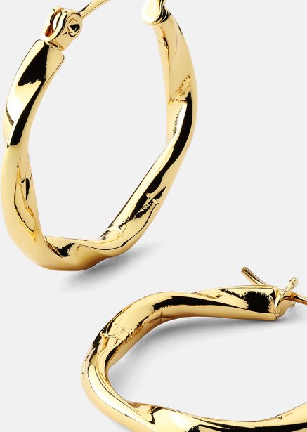 Twist Glow Hoops - 18k Vergulde Oorringen