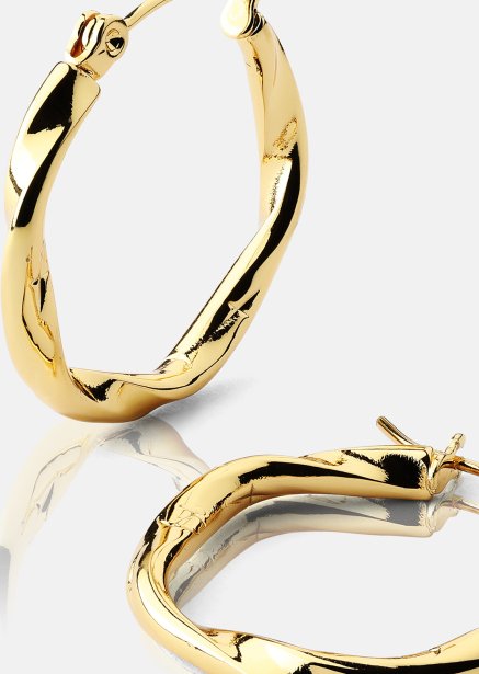Twist Glow Hoops - 18k Vergulde Oorringen